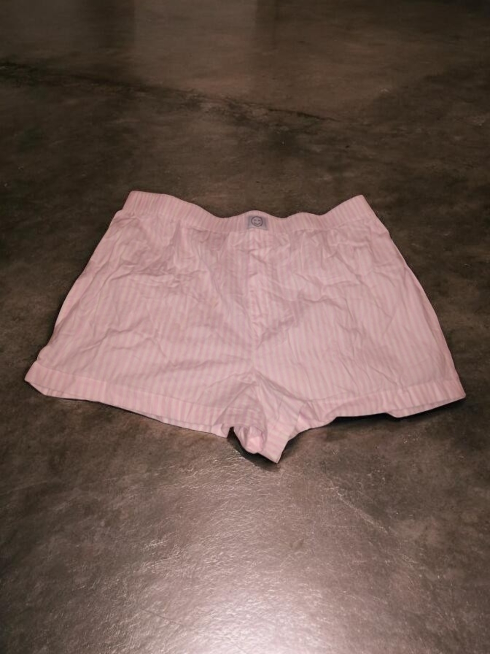 Bobbie Brooks Pink Striped Boxer Sleep Shorts Size Large NWOT